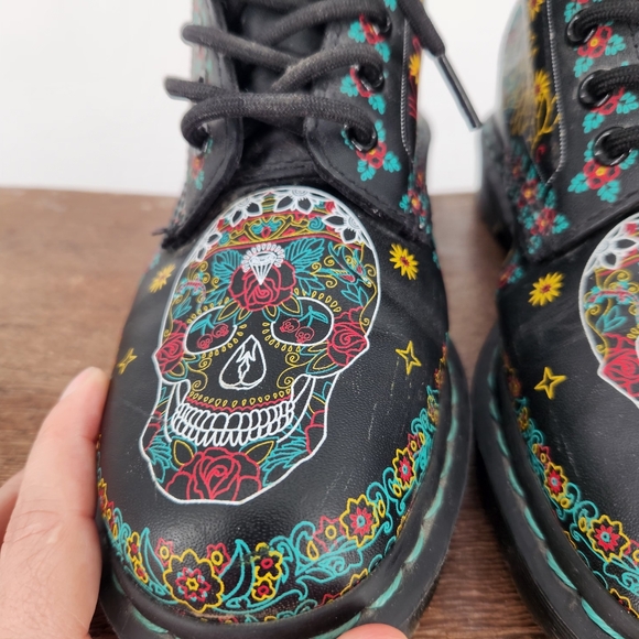 Dr. Marten 1460 sugar skull dia de los muertos limited edition boots size 7 rare - Picture 10 of 15
